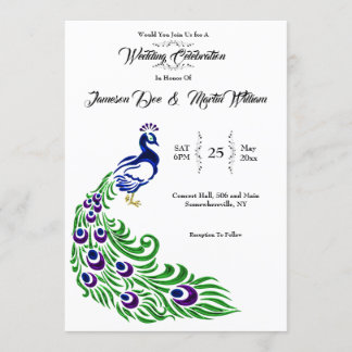 Convites Casamento de Peacock Rico