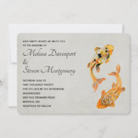 Casamento de Peixe Koi Dourado Elegante