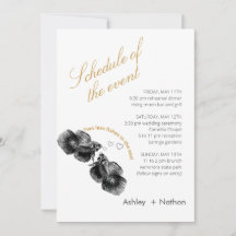 Casamento de Peixes Dourados Elegante Preto