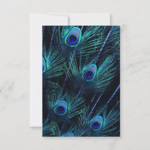 Convites Casamento de Penas de Pavão Roxo Azul Real