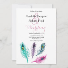 Casamento de Penas de Peacock com Aquarela