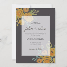 Convites Casamento de Peões Amarelos e Rosas