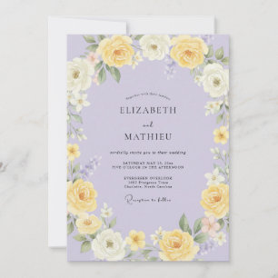 Convites Casamento de Peônia Lavanda Manteiga