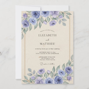 Convites Casamento de Peônia Lilás Pálido Periwinkle
