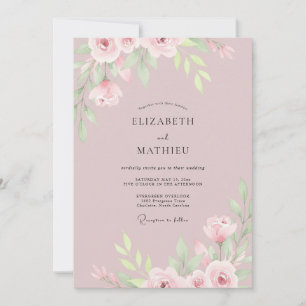 Convites Casamento de Peônia Rosa Pétala