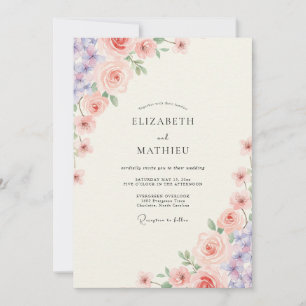 Convites Casamento de Peônia Violeta Blush