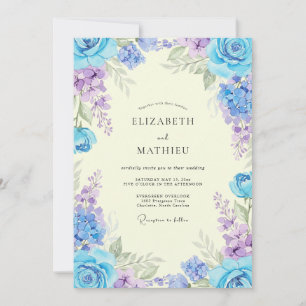 Convites Casamento de Peônia Violeta e Violeta-roxa