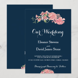 Convites Casamento de peonias florais florais editáveis
