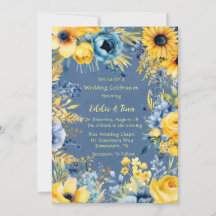 Casamento de Peony Amarelo Azul