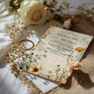 Convites Casamento de pequeno campo selvagem boho fofo