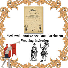 Convites Casamento de Pergaminho do Renascimento Medieval F