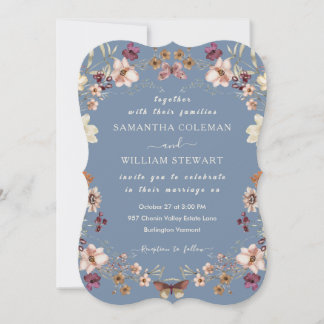 Convites Casamento de Pergueiro Elegante de Flor Selvagem M