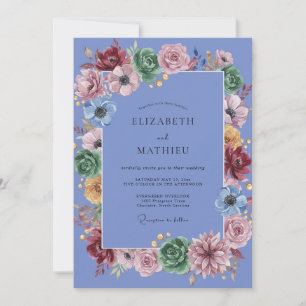 Convites Casamento de Periwinkle Suculento Eucalipto
