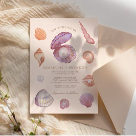 Convites Casamento de pérolas da Ocean Seashell