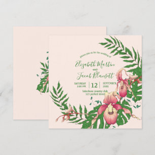Convites Casamento De Pêssego Da Orquídea De Pêssego Da Sen