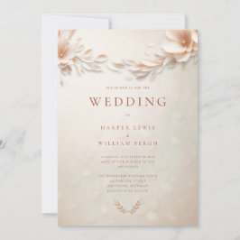 Convites Casamento de pêssego do-marfim