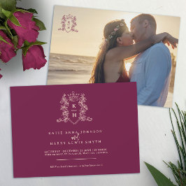 Convites Casamento de pêssego vermelho de copa cardíaca de 