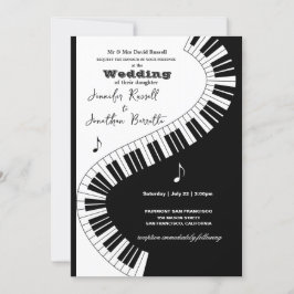 Convites Casamento de Piano Keys, Músicos Criativos