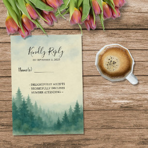 Convites Casamento de pinheiros da árvore d'água RSVP
