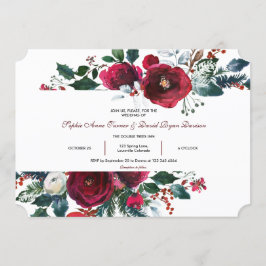 Convites Casamento De Pinheiros Florais De Inverno