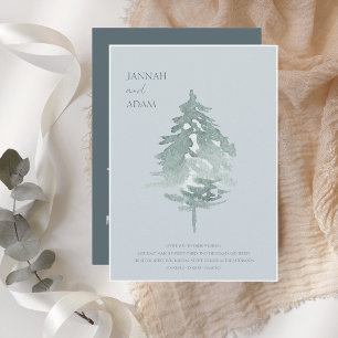 Convites Casamento de Pinheiros Verdes em Woodcolor Woodlan