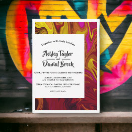 Convites Casamento de pintura de óleo de Abstrato Contempor