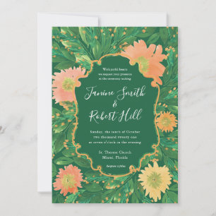 Convites Casamento de Pintura em Aquarela de Flores Bonitas