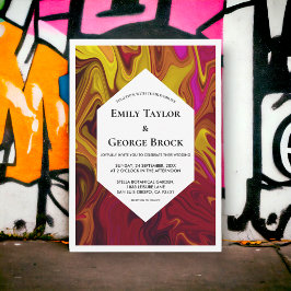 Convites Casamento de pintura fina de Abstrato Oil Elegante