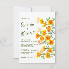 Convites Casamento de pipoca da Califórnia com Aquarela Min