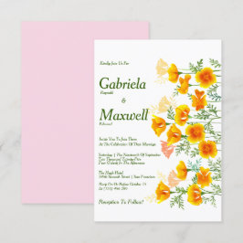 Convites Casamento de pipoca da Califórnia com Aquarela Min