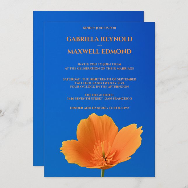 Convites Casamento de pipoca natural inspirado na Califórni (Frente/Verso)