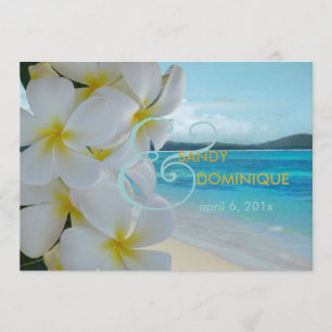 Convites CASAMENTO DE PIXDezines PLUMERIA LEI/BEACH