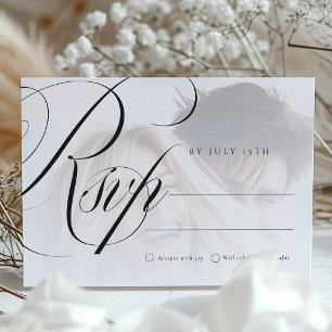 Convites Casamento de Placa RSVP de Caligrafia Elegante