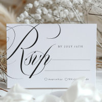 Casamento de Placa RSVP de Caligrafia Elegante