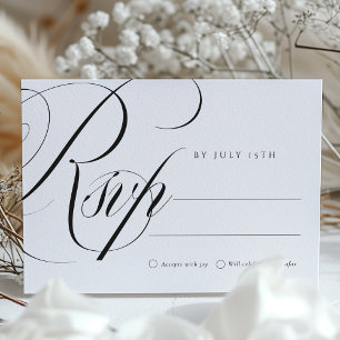 Convites Casamento de Placa RSVP de Caligrafia Elegante