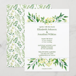 Convites Casamento de Plantas Botânicas Primavera Verde