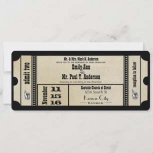 Convites Casamento de Playbill de Tíquete de Velho Destino