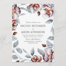Casamento de Plum Purple e Burgundy Floral Waterco