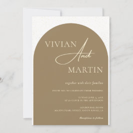 Convites Casamento de poeira de Ouro de Script Minimalista 