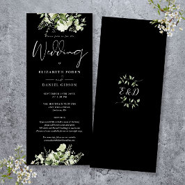 Convites Casamento De Pormenores De Verde Floral Preto E Br