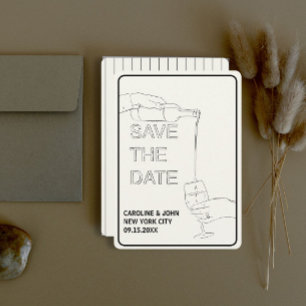 Convites Casamento De Porte De Vinho Salvar A Data