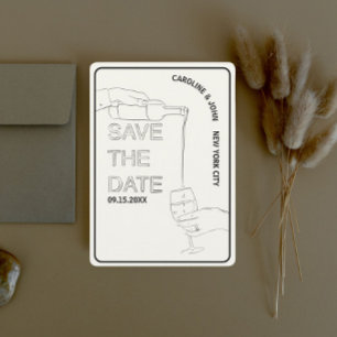 Convites Casamento De Porte De Vinho Salvar A Data