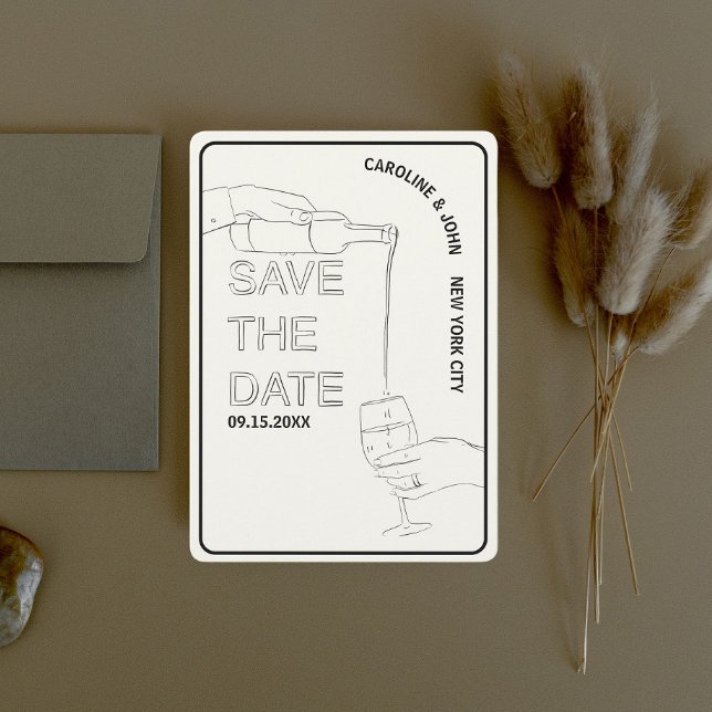 Convites Casamento De Porte De Vinho Salvar A Data (Criador carregado)