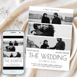 Convites Casamento de poster de cobrir de filme minimalista