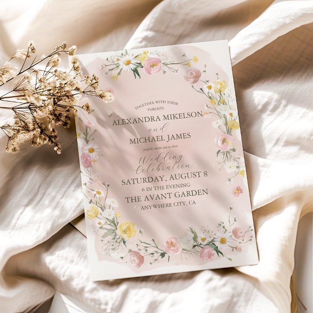 Convites Casamento de Prados de Flor Selvagem Whimsical (Criador carregado)