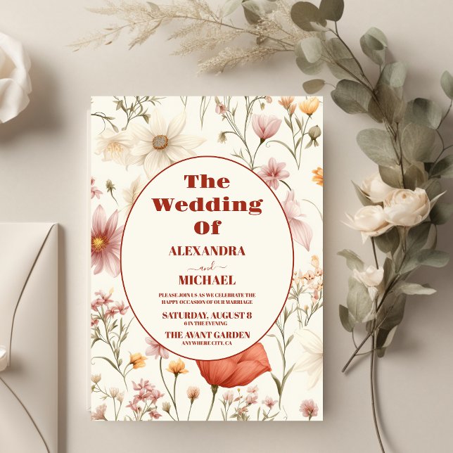 Convites Casamento de Prados de Flor Selvagem Whimsical (Criador carregado)