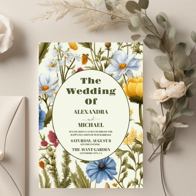 Convites Casamento de Prados de Flor Selvagem Whimsical (Criador carregado)
