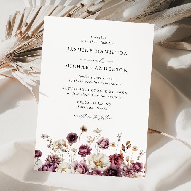 Convites Casamento de Prados Florais Rustic Autumn (Criador carregado)