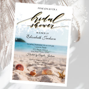 Convites Casamento de Praia, Areia, Chá de panela de Seashe