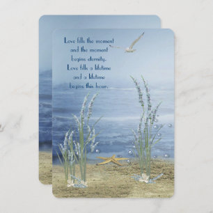 Convites Casamento de praia com estrelas e gaivota